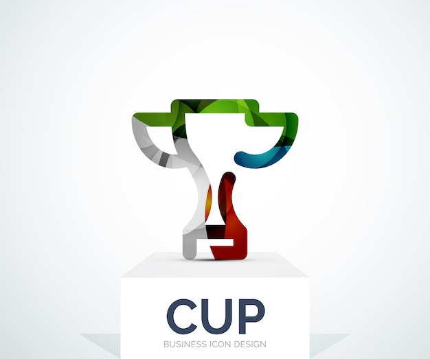 Vector abstract colorful logo design cup