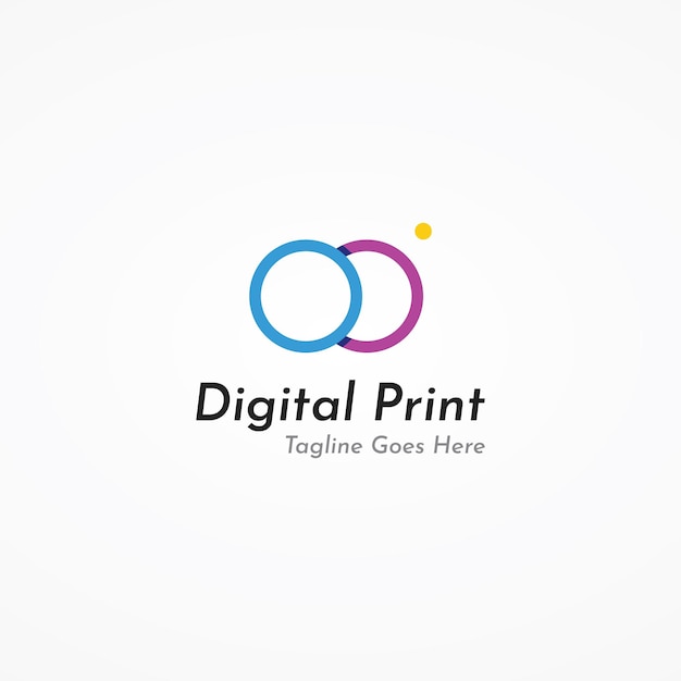 Abstract colorful logo digital printing printing services media technology and the internet With a modern and simple concept