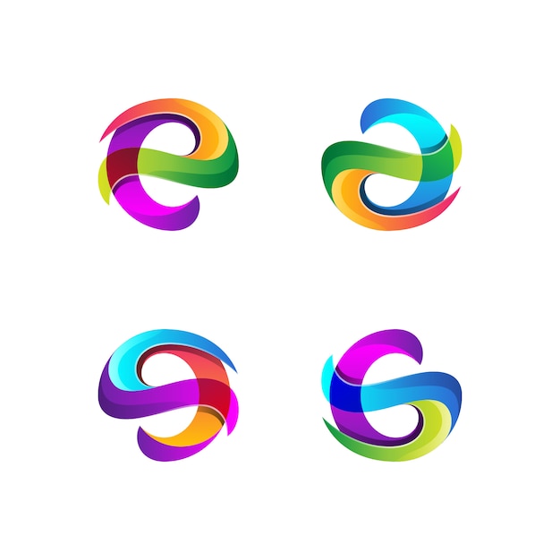 Abstract colorful logo shape collection