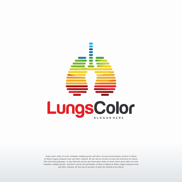 Abstract Colorful Lungs logo vector, Health lungs logo designs template, design concept