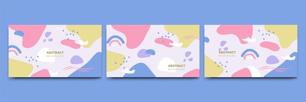 Abstract colorful memphis flat geometric shapes background abstract composition with lines square dot triangle circle and wavy flat style design for poster presentation card cover banner