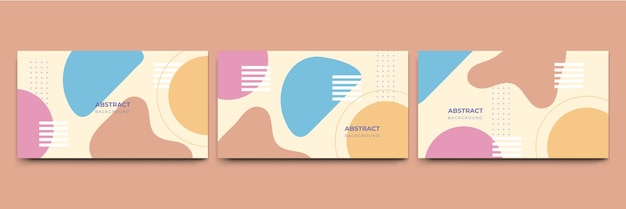 Abstract colorful memphis flat geometric shapes background abstract composition with lines square dot triangle circle and wavy flat style design for poster presentation card cover banner