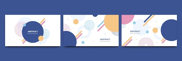 Abstract colorful Memphis flat geometric shapes background Abstract composition with lines square dot triangle circle and wavy flat style Design for poster presentation card cover banner