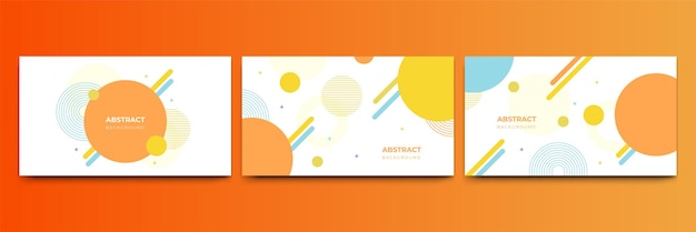 Abstract colorful Memphis flat geometric shapes background Abstract composition with lines square dot triangle circle and wavy flat style Design for poster presentation card cover banner