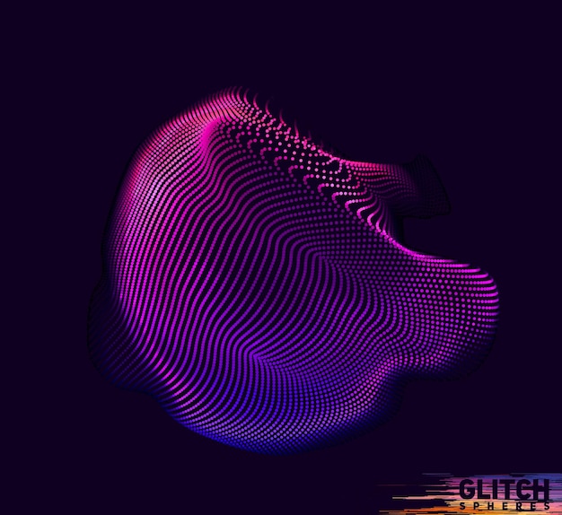 Vector abstract colorful mesh on dark background.