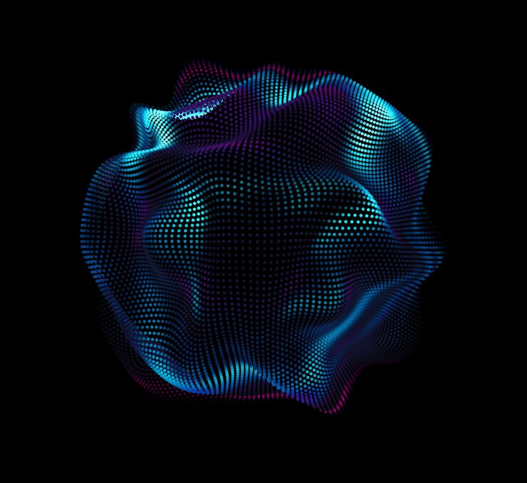 Vector abstract colorful mesh on dark background