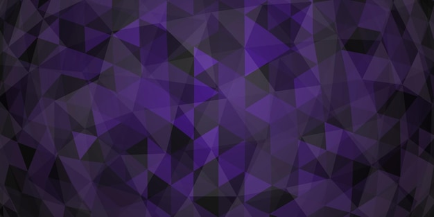 Vector abstract colorful mosaic background of translucent triangles in dark purple colors