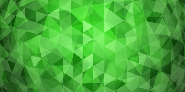 Vector abstract colorful mosaic background of translucent triangles in green colors