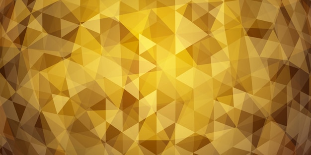 Vector abstract colorful mosaic background of translucent triangles in yellow colors