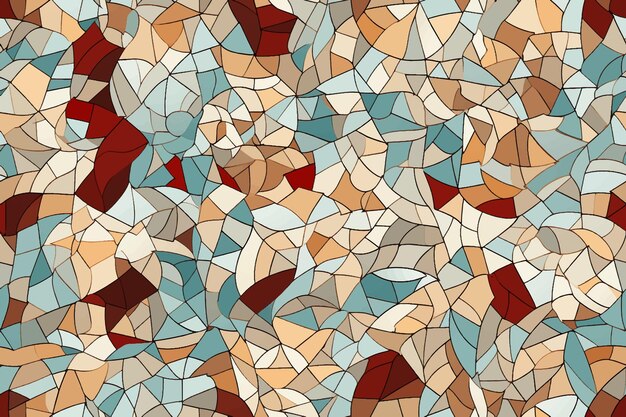 Abstract colorful mosaic pattern consisting of elements of various shapes and colors