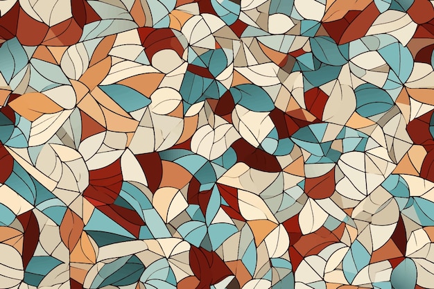 Abstract colorful mosaic pattern consisting of elements of various shapes and colors