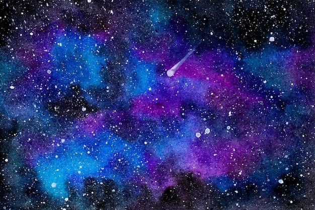 Abstract colorful nebula with starry sky in deep space background