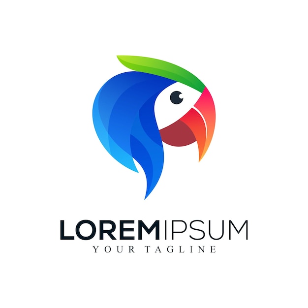 Abstract colorful parrot logo design