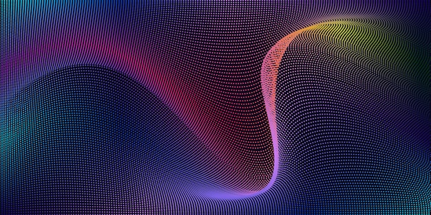 Abstract colorful particle wave background