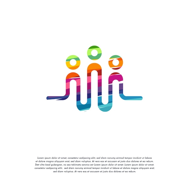 Abstract Colorful People Care logo vector, Community logo designs template