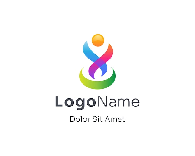 Abstract colorful people logo gradient