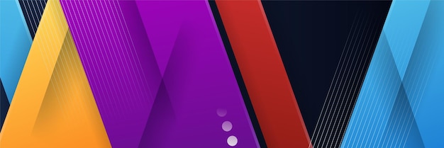 Abstract colorful polygon banner design template Colorful tech web banner with geometric shapes backdrop and gradient colors Vector graphic design banner pattern presentation background