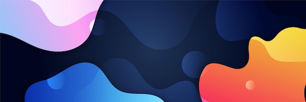 Абстрактный красочный многоугольный шаблон дизайна баннера Красочный технический веб-баннер с фоном геометрических фигур и градиентными цветами Векторный графический дизайн баннера шаблон презентации фона