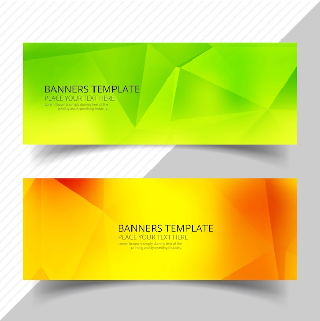 Vector abstract colorful polygon banners set template design