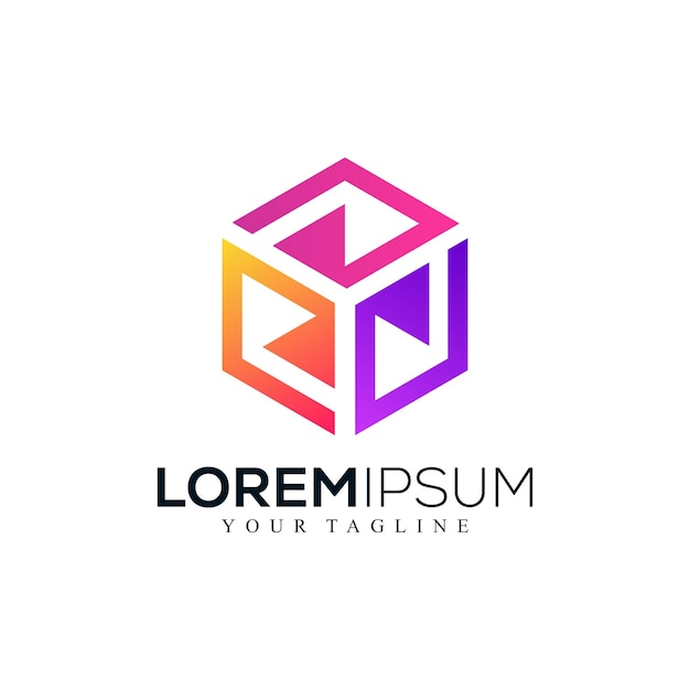 Abstract colorful polygon logo design