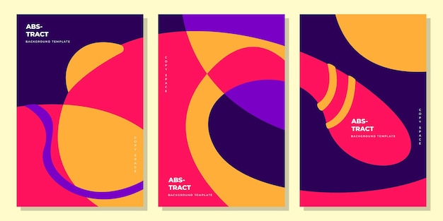 Abstract colorful poster design set flat vector illustration