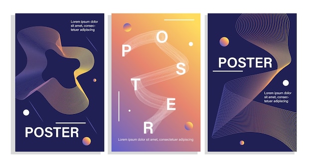 Abstract colorful posters vector set