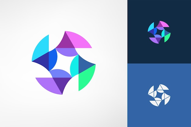 Abstract colorful propeller logo Fun and interesting logo Suitable as a logo for a technology