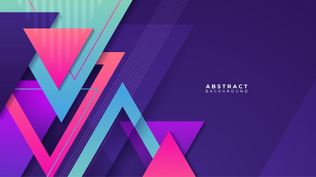 Abstract colorful purple pink shapes presentation background gradient dynamic lines background modern mosaic pattern colorful geometric design background