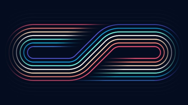 Abstract colorful retro futuristic lines background illustration