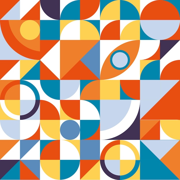 Abstract colorful Scandinavian Bauhaus background Geometric vector pattern