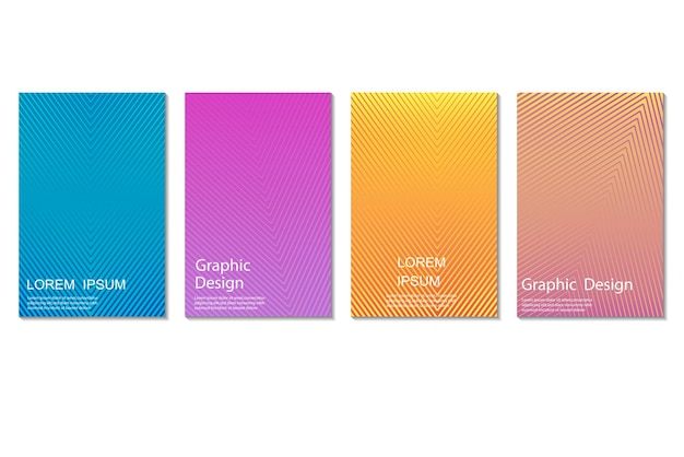 Abstract colorful set of cover or flyer design template
