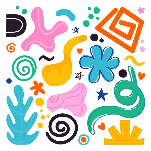 Premium Vector | Abstract colorful shapes pattern objects
