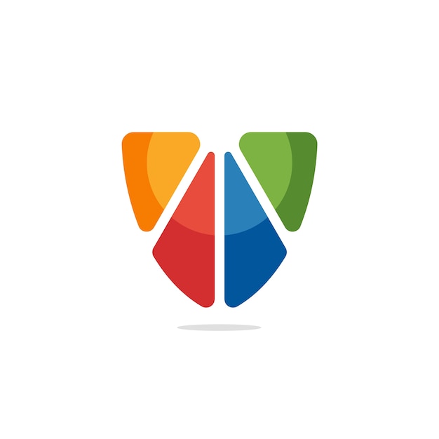 Vector abstract colorful shield logo