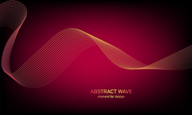 Abstract colorful shiny wave with lines