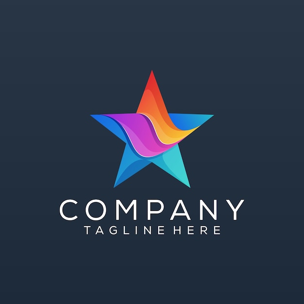 Abstract colorful star logo design