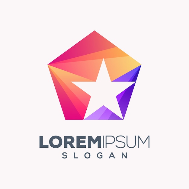 Abstract colorful star logo design