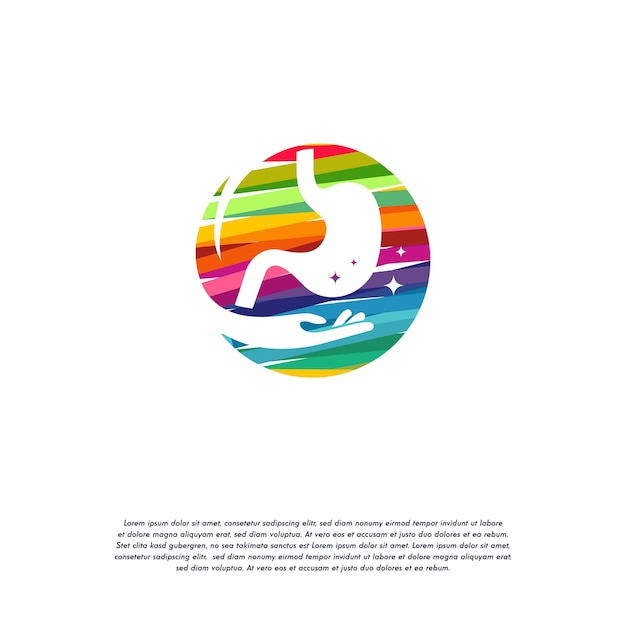 Abstract Colorful Stomach Care logo vector, Health Stomach logo designs template