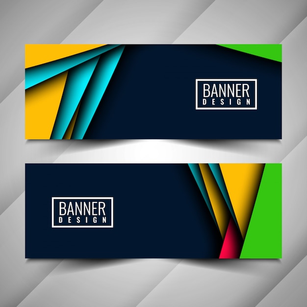 Vector abstract colorful stylish banners set