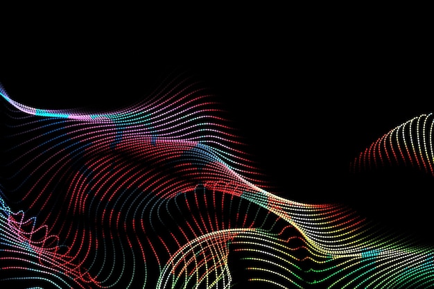 Vector abstract colorful technology dotted wave background with colorful lines and wallpaper texture