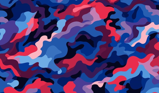 Abstract colorful trendy pattern camouflage inspired nature seamless illustration vector