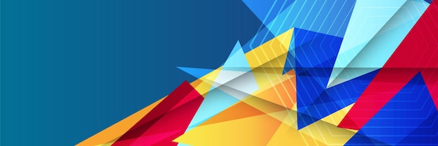 abstract colorful triangle banner design template colorful tech web banner with geometric shapes backdrop and gradient colors vector graphic design banner pattern presentation background