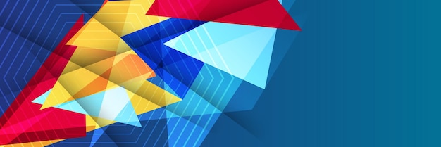 abstract colorful triangle banner design template colorful tech web banner with geometric shapes backdrop and gradient colors vector graphic design banner pattern presentation background
