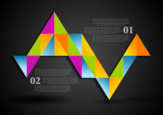 Vector abstract colorful triangles infographics background vector illustration