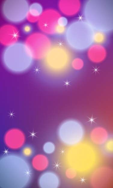 Abstract colorful vertical background with bokeh lights and lens flare. vector illustration.