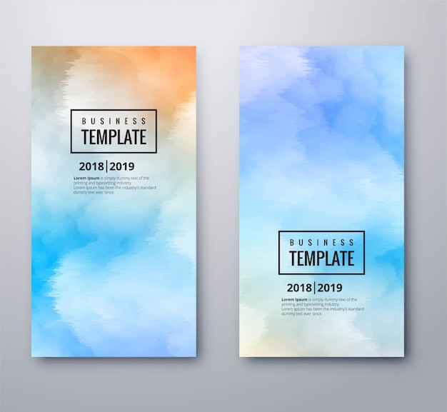 Vector abstract colorful watercolor banners set template design