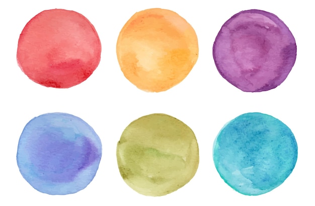 Abstract and colorful watercolor circle stain