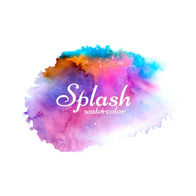 Vector abstract colorful watercolor hand drawn splash design