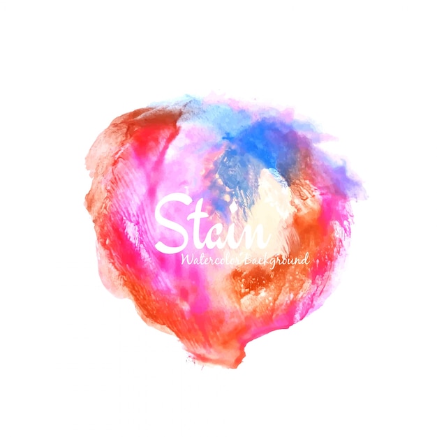 Abstract colorful watercolor stain design background