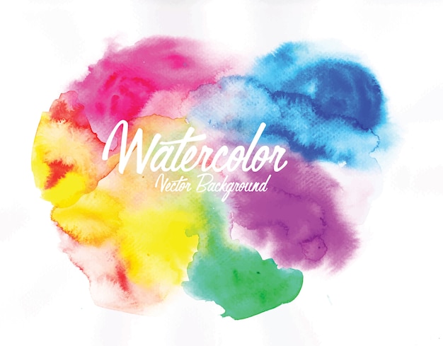 Abstract colorful watercolor on white background