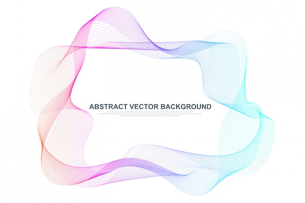 Abstract colorful wave lines background. circular wireframe mesh frame